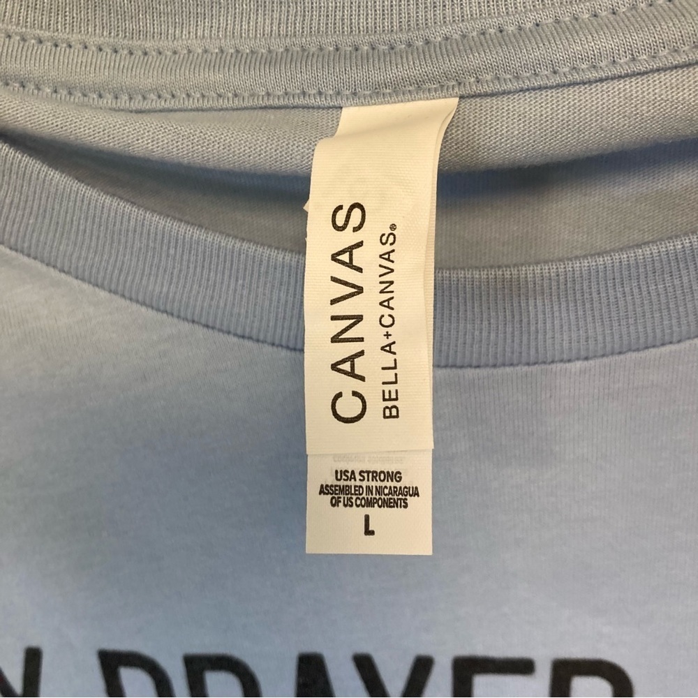 NEW oversized light blue tee with Bible Verse, variety of sizes - Picture 3 of 9